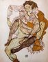 Seated Couple Aka Egon And Edith Schiele Reproduction