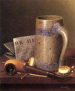 Still Life with Mug, Pipe and New York Herald Reproduction