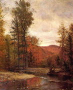 Adirondack Woodland with Two Deer Reproduction