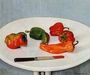 Still Life with Red Peppers on a White Lacquered Table Reproduction