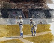 Baseball Players Practicing Reproduction