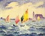 Sailboats near Chicago Reproduction