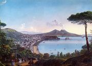 The Bay of Naples with an American Frigate Reproduction