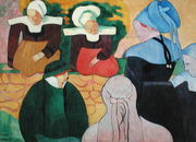 Breton Women on a Wall, 1892 Reproduction