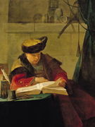 A Chemist in his Laboratory, or The Prompter, or A Philosopher giving a Lecture (Portrait of the painter Joseph Aved (1702-66), 1734 Reproduction