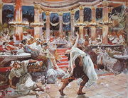 A Banquet in Nero's palace, illustration from 'Quo Vadis', c.1910 Reproduction