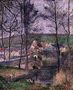 The Banks of the Viosne at Osny in Grey Weather, Winter, 1883 Reproduction