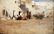 Cafe at Biskra, Algiers, 1887 Reproduction