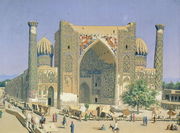 Medrasah Shir-Dhor at Registan place in Samarkand, 1869-70 Reproduction