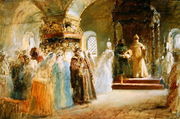 Tsar Alexei Michaylovich (1629-76) choosing a bride, 1887 Reproduction