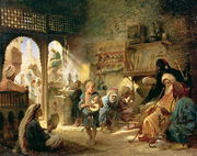 Coffee House in Cairo, 1870s Reproduction