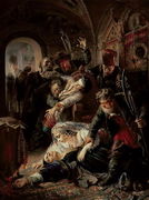 Hired Assassins Killing Tzar Boris Fyodorevich Godunov's Son, 1862 Reproduction