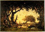 The Edge of the Forest at Fontainebleau, Setting Sun, 1850-51 Reproduction