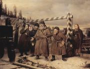 At the railroad 1868 Reproduction