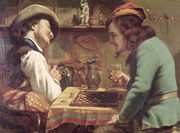 The Game of Draughts, 1844 Reproduction