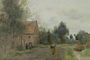 Sin near Douai, Village Street in the Morning, Grey Weather, 1872 Reproduction