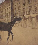 A Horse on the Rue de Rivoli Reproduction