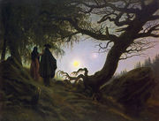 Man and Woman Contemplating the Moon c. 1824 Reproduction