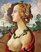 Copy of Simonetta Vespucci (1453-76) by Sandro Botticelli (1444-5-1510) Reproduction