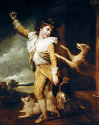 Boy with Dogs Reproduction