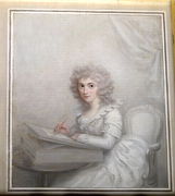 A Lady seated at a table writing a letter Reproduction