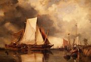 Fishing Boats Aground on the Scheldt Reproduction