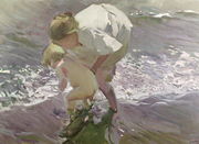 Bathing on the Beach, 1908 Reproduction