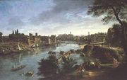 View of the River Tiber in Rome Reproduction