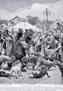 Bear Baiting in Saxon Times, illustration from Hutchinsons Story of the British Nation, c.1920 Reproduction