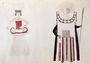 Dancing Girl and Chief Mourner, Costume Sketches made on Tahiti, 1777 Reproduction