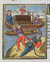 Wood transport on the River Seine, from Ordonnances Royaux de la Juridiction de la Prevote des Marchands de la Ville de Paris, 1528 Reproduction