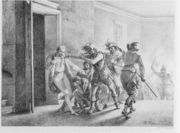 The Assassination of Wallenstein , lithograph by Gottfried Engelmann Reproduction