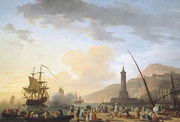 A Seaport at Sunset, 1749 Reproduction