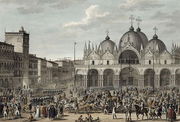 The Entry of the French into Venice in Floreal, Year 5 May 1797 engraved by Jean Duplessi-Bertaux 1747-1819 Reproduction