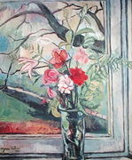 Bouquet of Flowers in Front of a Window, 1930 Reproduction