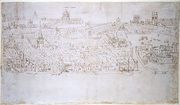 Billingsgate to Tower Wharf, from The Panorama of London, c.1544 Reproduction