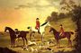 Huntsmen and hounds in a wooded landscape Reproduction