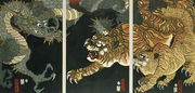 A dragon and two tigers Reproduction