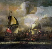 A Battle between English and Dutch fleets Reproduction