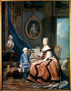 Portrait of Marie-Josephe de Saxe 1731-67 Dauphine of France and her son Louis Joseph Xavier de France 1751-61 Duke of Burgundy, c.1760-61 Reproduction