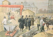 The Prince of Wales 1841-1910 Visiting the Building Site of the 1900 Universal Exhibition, from Le Petit Journal, 20th March 1898 Reproduction