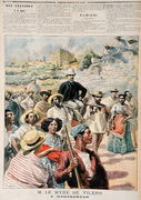 M. le Myre de Vilers in Madagascar, illustration from Le Petit Journal, 22th October 1894 Reproduction