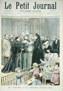 Madame Faure at the Fourcade Creche, from Le Petit Journal, 5th April 1896 Reproduction