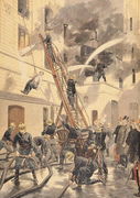 Felix Faure 1841-99 with the firemen, from Le Petit Journal, 20th February 1898 Reproduction