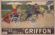 Poster advertising Griffon Cycles, Motos & Tricars Reproduction