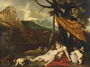 Landscape with an erotic scene Reproduction