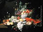 Still Life with Lemon, Oysters, Lobster and Fruit, 1658 Reproduction