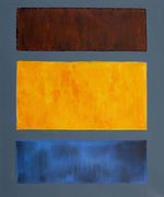 Brown, Orange, Blue on Maroon Reproduction