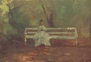 On a Garden Bench sketch 1873 Reproduction