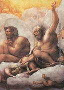 The Apostles Peter And Paul Detail Of Cupola Fresco Reproduction